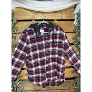 American Eagle Super Soft Hooded Flannel Shirt
